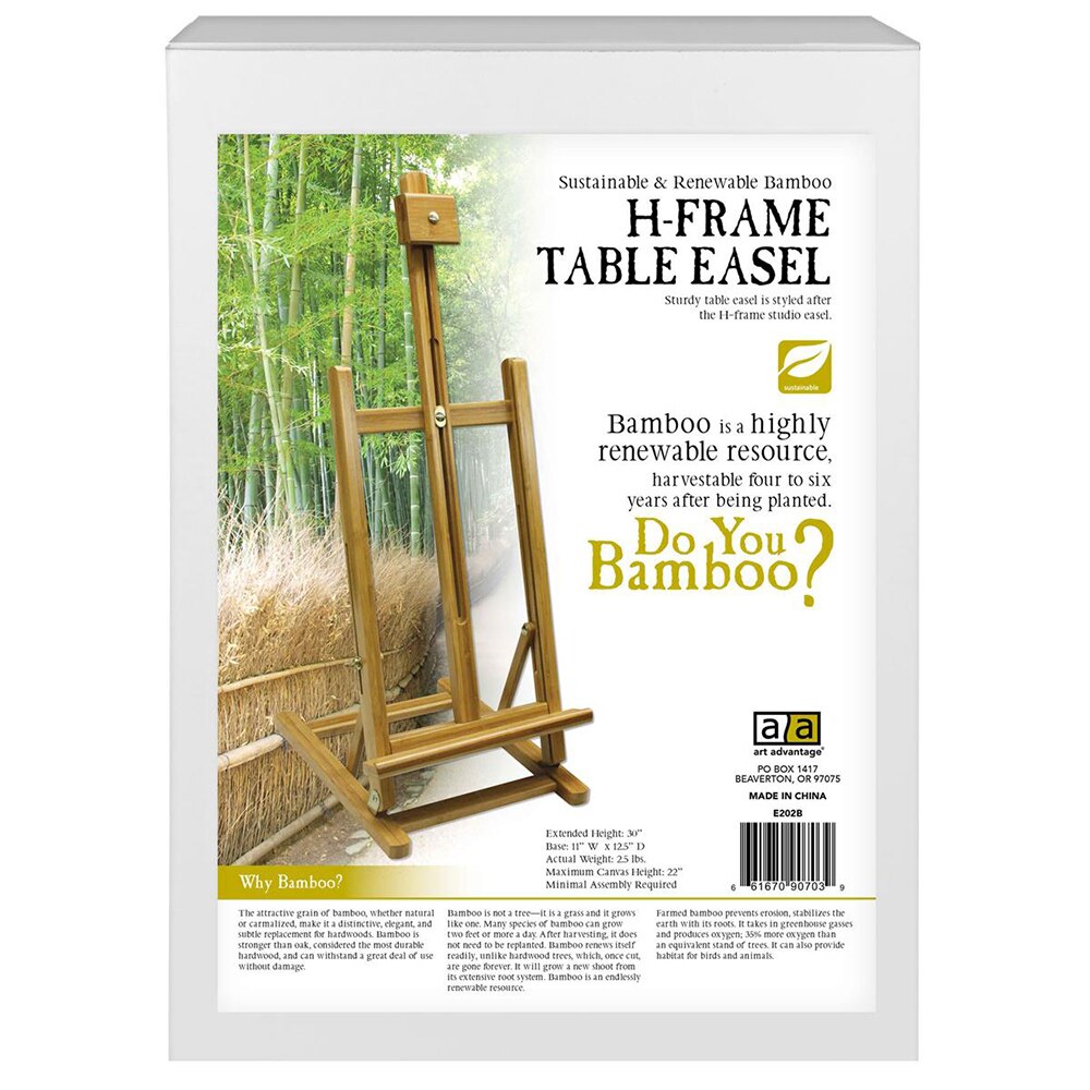 Art Advantage H Frame Bamboo Table Easel